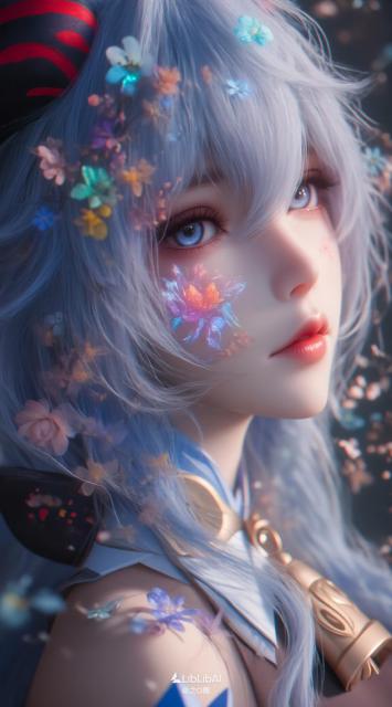 银发花语少女肖像