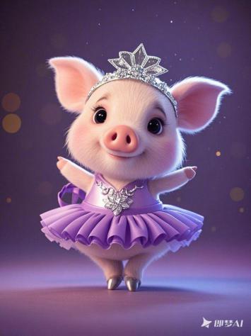 紫裙小猪芭蕾舞者梦幻登场