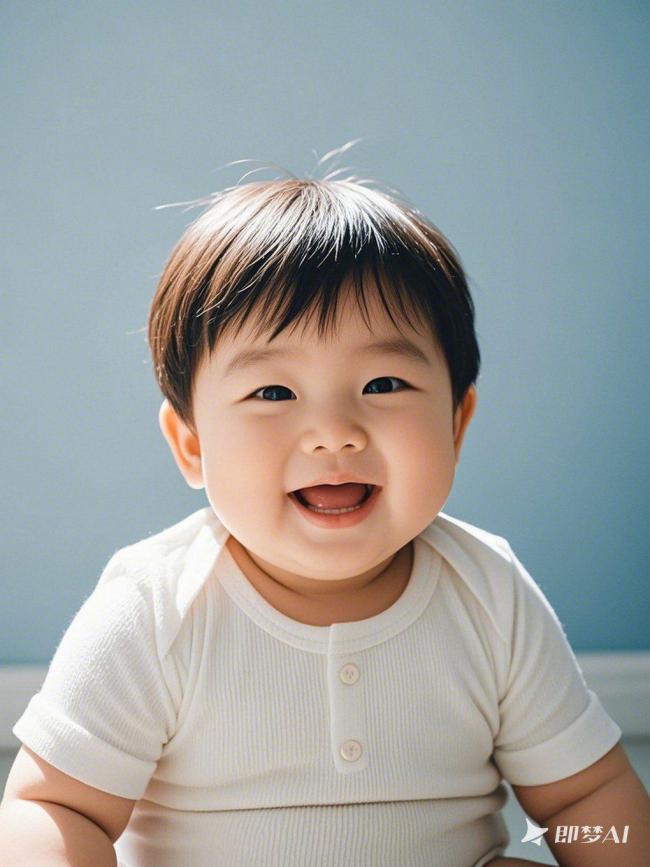微笑婴儿写真：温柔晨光中的纯真时刻