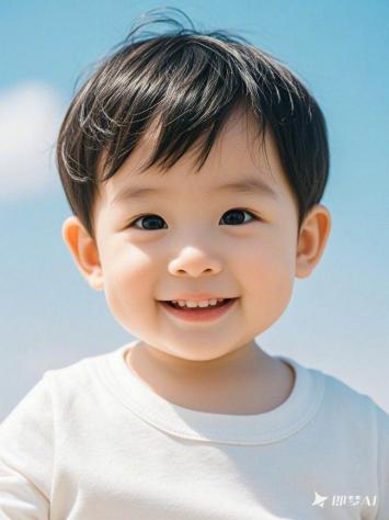 阳光下的萌娃写真：纯真笑容照亮蓝天