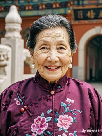 慈祥老妪汉服写真：古韵悠然，笑靥如花