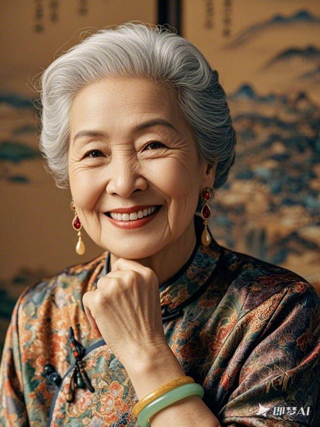 银发慈颜汉服写真：东方韵味老年女性肖像