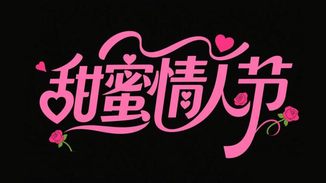 甜蜜情人节艺术字体设计