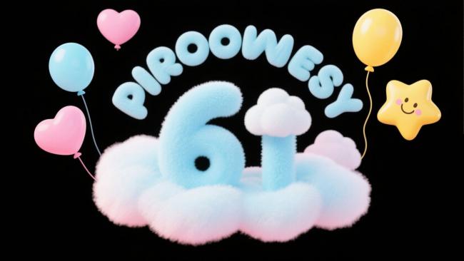 童趣3D节庆设计：PIROOWESY 61云朵气球图
