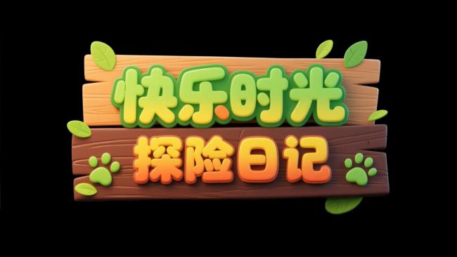 快乐时光探险日记卡通标题牌