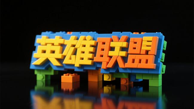 积木版英雄联盟立体字艺术图