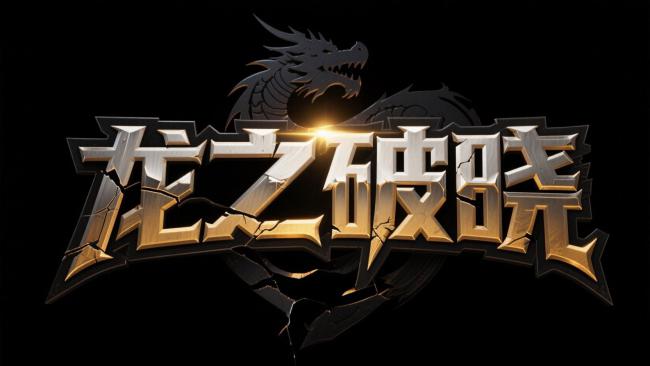 龙之破晓：金属裂纹品牌标志设计