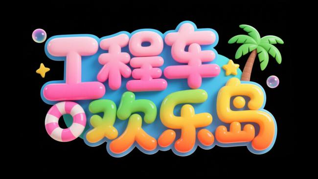 工程车欢乐岛3D卡通艺术字
