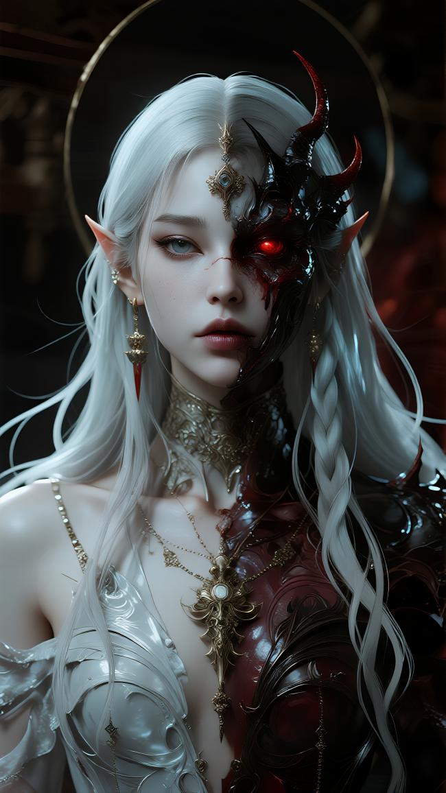 神魔双面精灵女战士