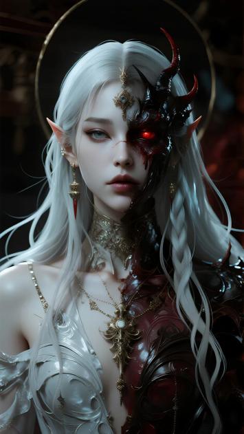 神魔双面精灵女战士