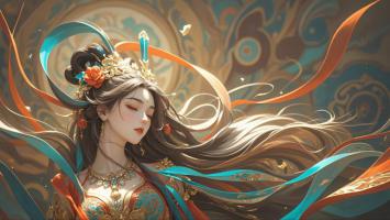 古风仕女水墨动漫插画