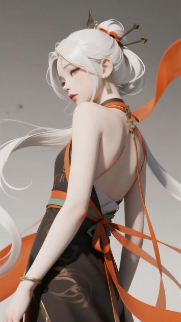 白发仙侠少女飘带写真 | 新国潮古风美学