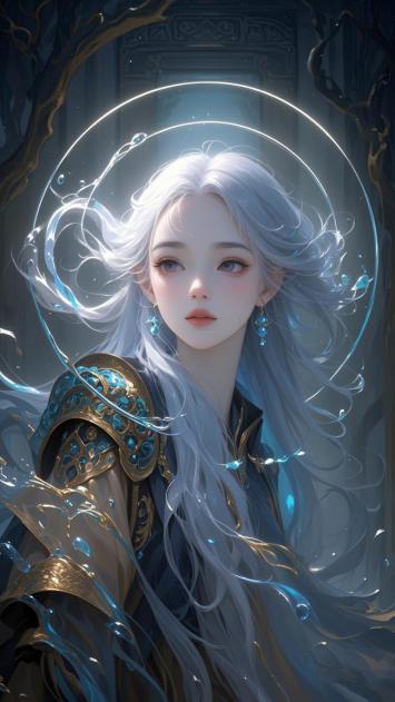 银发仙姬水韵战甲图