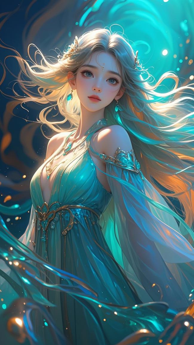 仙侠女神飘纱幻境插画