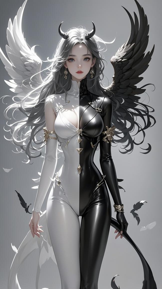 黑白双生天使角色设计图