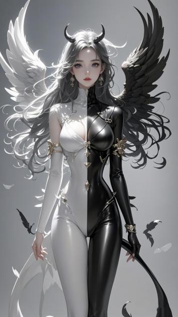 黑白双生天使角色设计图