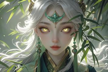 银发仙子竹林映光，古风仙侠角色特写