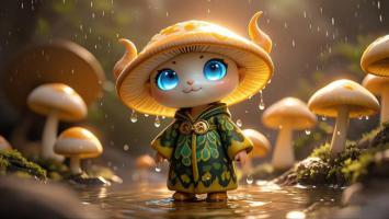 雨林蘑菇精灵3D插画