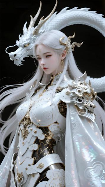 白龙战甲仙姬：玄幻铠甲女神特写