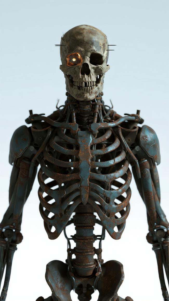 锈蚀机械骷髅战士 · 赛博朋克风