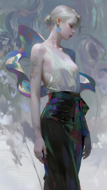 梦幻超现实女性角色插画