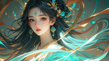 古风仕女水墨动漫插画