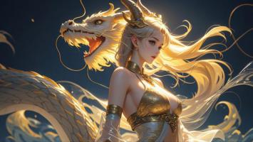 金龙女神神韵图：新国潮仙侠视觉盛宴