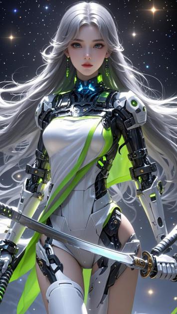 银发机甲女武士：赛博朋克星空战神