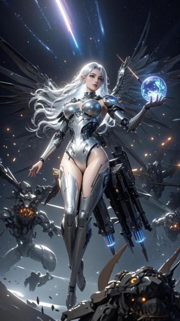 赛博天使持星战太空战场
