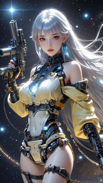 银发机甲女战士｜赛博朋克太空战神