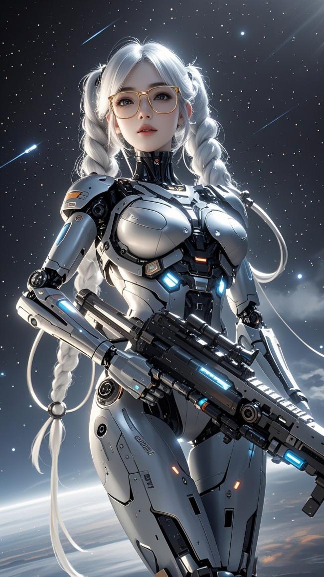 银发机甲女战士：赛博朋克太空战神