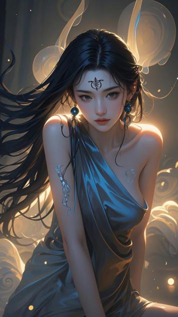 仙侠女神飘纱凝眸图