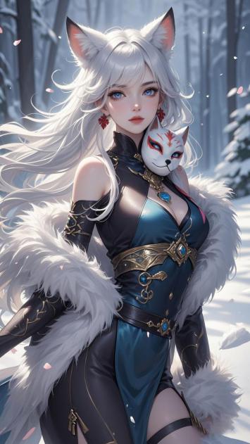 雪林狐女玄幻写真图