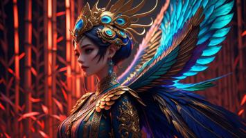 仙侠女神羽翼翩跹，红竹林中冷艳登场