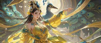 孔雀仙姬飞舞神韵图