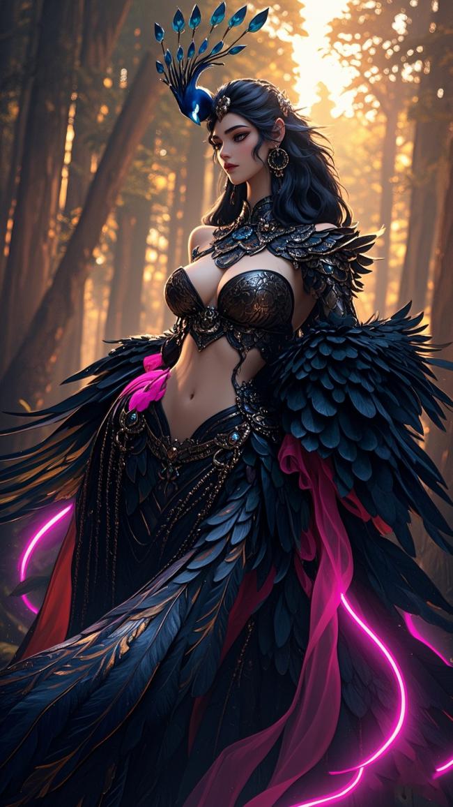 孔雀女王森林幻影：写实奇幻角色设计