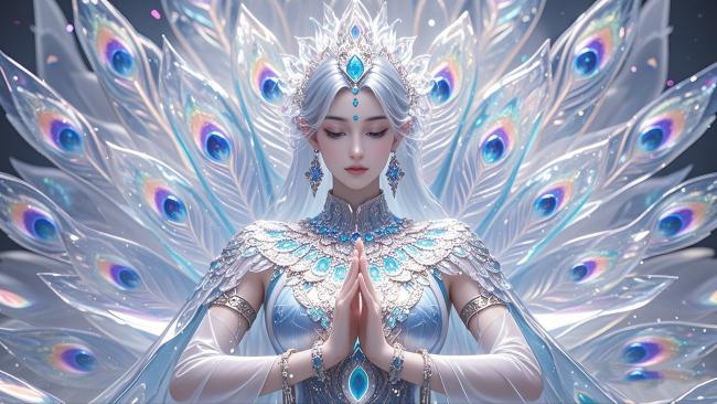 仙羽神女合十祈愿图