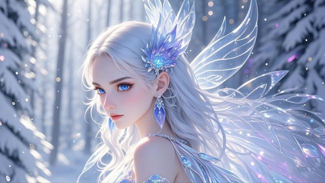 冰雪精灵少女雪林写真