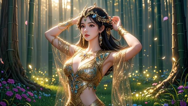 竹林仙子：新中式奇幻女神写真