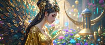 仙侠女神孔雀羽翼幻境图