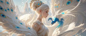 白羽仙子与孔雀共舞的梦幻奇境