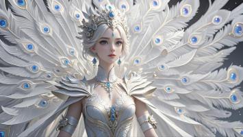 白孔雀女神3D角色设计图