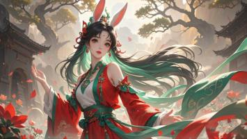 古风仙侠少女水墨动漫插画