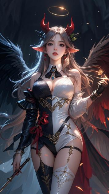 暗黑天使女战士数字插画