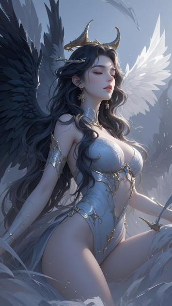 双翼天使女神3D渲染图