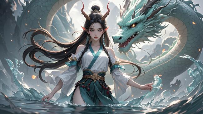 龙女与青龙共舞沧海奇景