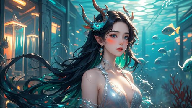 水下精灵少女幻境图