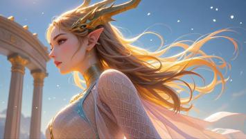 龙角精灵少女·仙侠幻想风插画