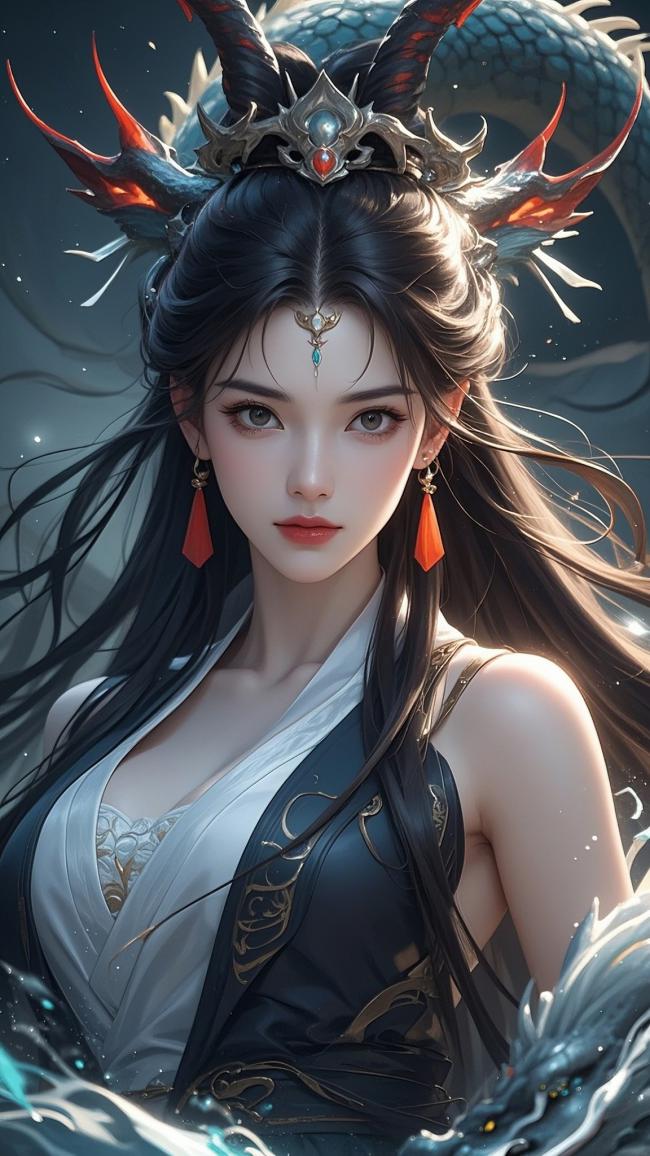 仙侠女神龙冠华服写真图