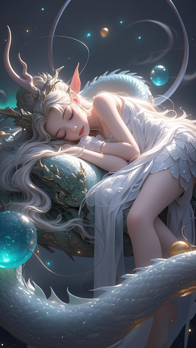 银发龙女眠于星河，仙侠梦境如诗如画